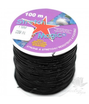 Эластичная нить(резинка) Stretch Magic черная, 1 метр