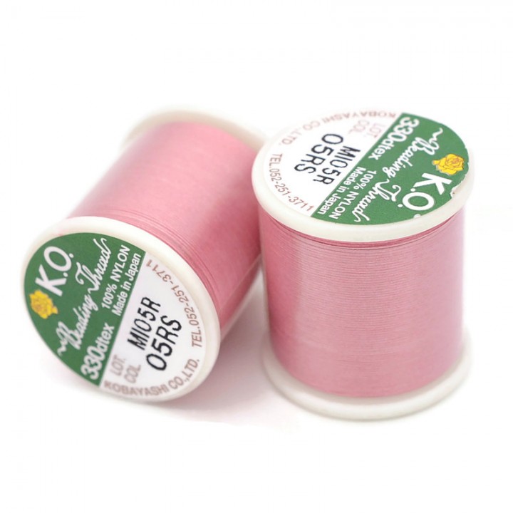 Нить для бисера K.O. катушка 50м, розовая