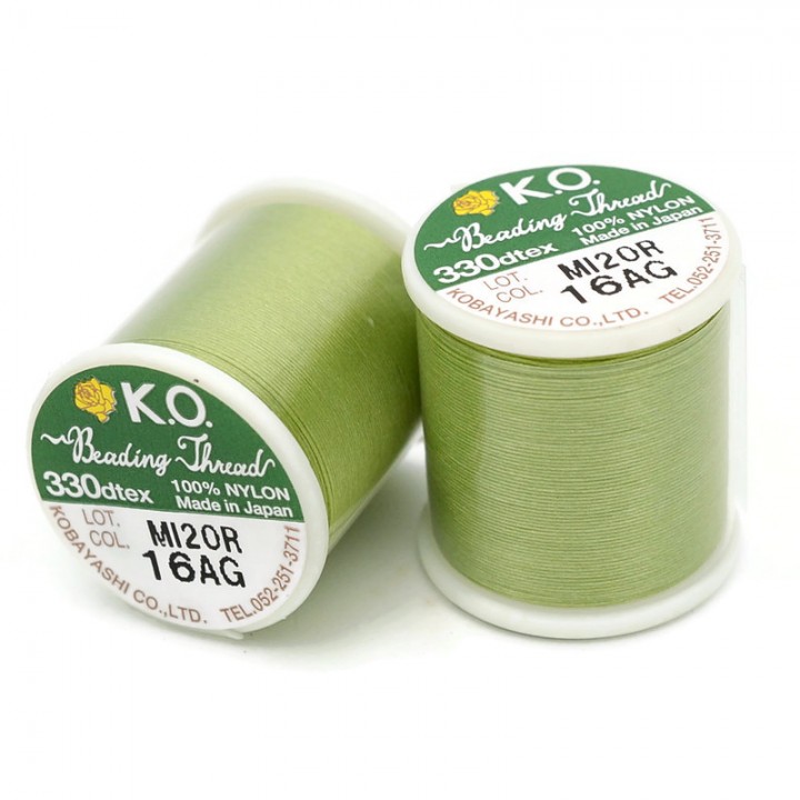 Нить для бисера K.O. катушка 50м, цвет зелёное яблоко