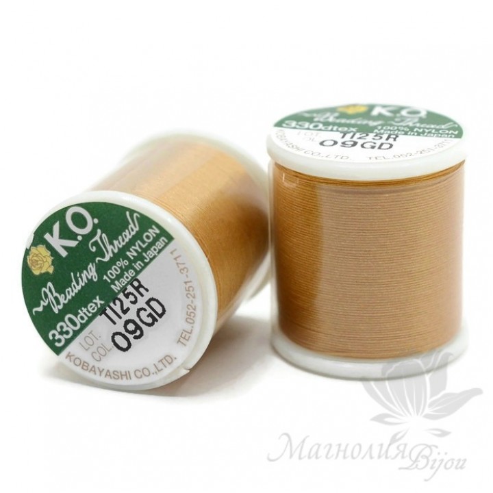 Thread for beads K.O. spool 50m, gold