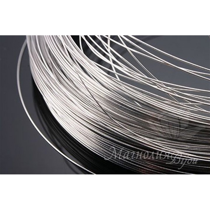 Wire 0.30mm soft 2 meters, rhodium plated