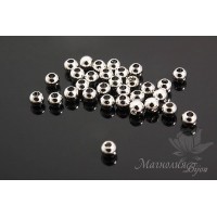 2.5mm Metal Beads 10 pcs, rhodium plated