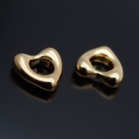 Бусина(подвеска) Сердце 14мм с отверстием, позолота 16К