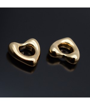 16K Real Gold plated Tiny Heart Charms 14mm, 1 piece