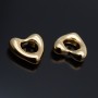16K Real Gold plated Tiny Heart Charms 14mm, 1 piece