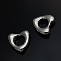 Бусина(подвеска) Сердце 14мм с отверстием, родиевое покрытие