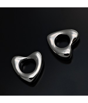 Rhodium plated Tiny Heart Charms 14mm, 1 piece