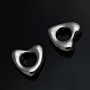 Rhodium plated Tiny Heart Charms 14mm, 1 piece