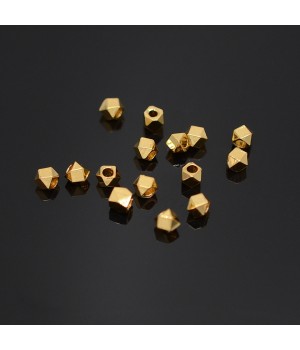 Bead 2.5mm Polyhedron 10 pieces, 14 carat gold plated