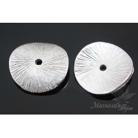 Cuentas "Disco 15.5mm", chapado en rodio