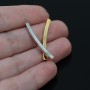 Rectangular tube bead 30mm, rhodium plated