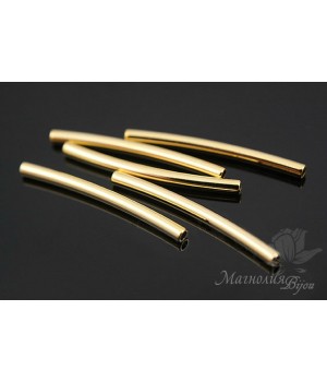 Bead Tube 20mm, 14K gold plated