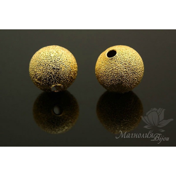 Lava bead 10mm, 14k gold plated