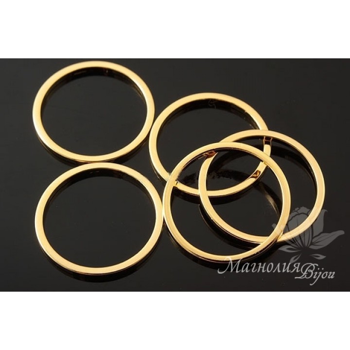 Slice pipe ring 16mm, 16K gold plated