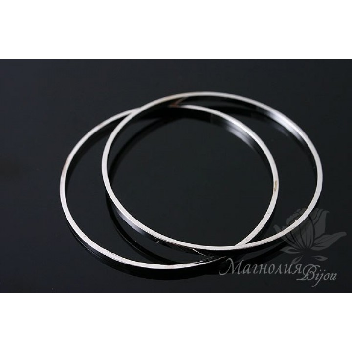 30mm Slice Pipe Ring, rhodium plated