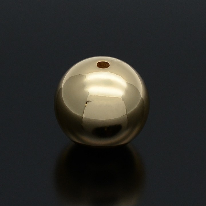 Ball Beads smooth 16mm, 16K gold plated