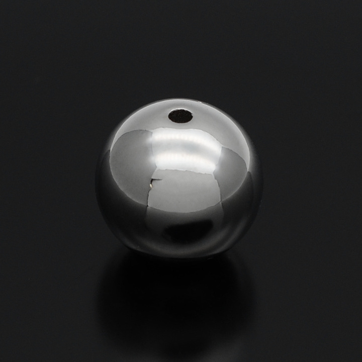 Ball Beads smooth 16mm, rhodium plated