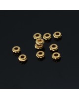 4.8mm Metal Rondell Beads 16K gold plated, 5 pieces