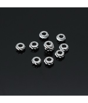 4.8mm Metal Rondell Beads rhodium plated, 5 pieces