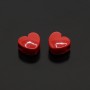 Red Coating Heart Beads, 1 pcs