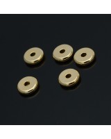 Rondel 8mm baño de oro de 16K, 1 pieza