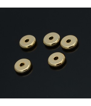 Rondel 8mm baño de oro de 16K, 1 pieza