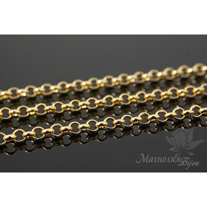 Chain Round link 2.5mm, 16k gold plated