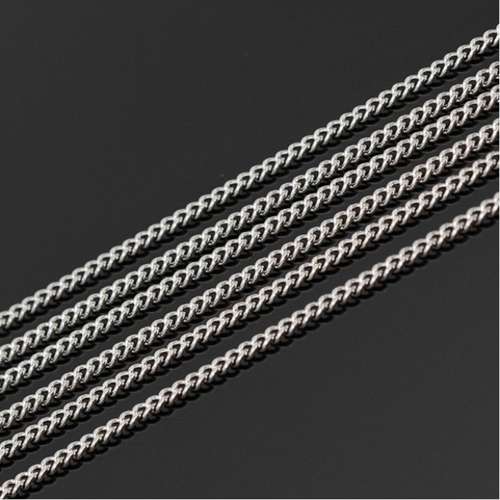 Cadena Barbada 0.5:1.8mm, baño de rodio