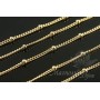 Saturno chain with ball 2mm 50cm, 16k gold plated