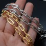 Chain with rectangular link 6.5:13.7mm 50cm, 16K gold plated