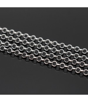 Chain Round link 2.5mm, rhodium plated