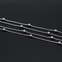 Cadena Bolas 1 y 2.5mm, baño de rodio