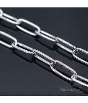 Chain with oval link 20.5:8.5mm 50cm, rhodium plated