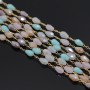 Chain gossamer with crystal beads 5mm 50cm, gold plated 14K