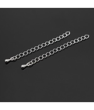 Extension chain 5cm, rhodium plated