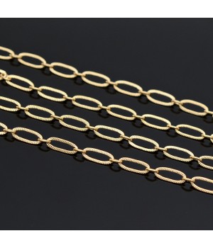 16K Gold Plated Oval Link Chain 2.5x8.5mm, 50cm