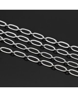 Цепочка Рифленая с овальным звеном 2.5:8.5мм 50см, родиевое покрытие