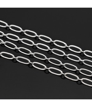 Cadena con eslabon ovalado 2.5:8.5mm 50cm, baño de rodio