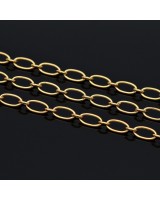 Цепочка с Овальными звеньями 6.5x3.2мм 50см, позолота 16К