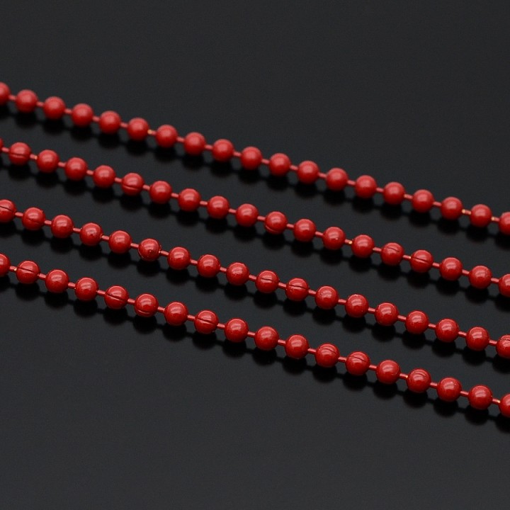 2.3mm Ball Chain Red Color Coating, 50cm