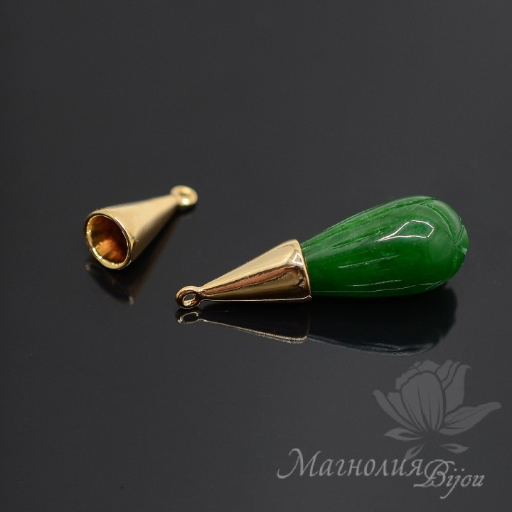 Cap for gluing Cone, 16 carat gold-plated