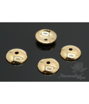 Cap for beads 8mm, 16k gold plated