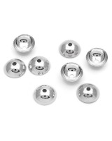 8mm bead caps rhodium plated, 10 pieces