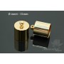 End cap Cylinder for brush/cord/cord 12mm, 16k gold plated