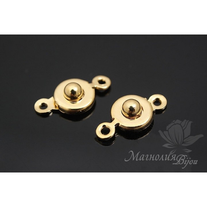Push button clasp, 16k gold plated
