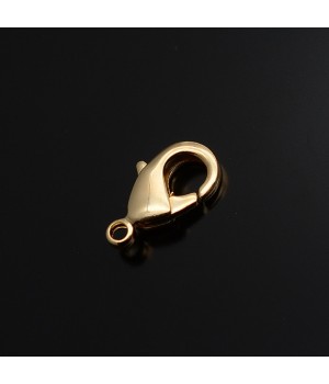 Lobster clasp 12mm, 16K gold plated