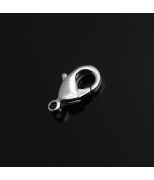 Lobster clasp 12mm, rhodium plated
