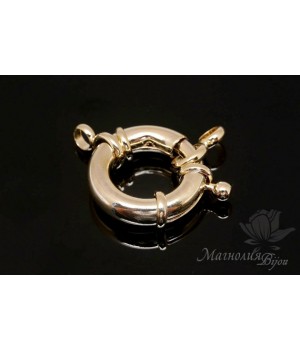 Ring clasp 19mm, 16K gold plated
