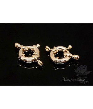Ring clasp 13mm, 16K gold plated