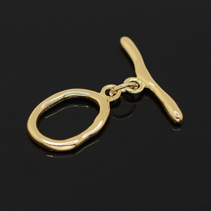 Togle Oval asymmetry, 16 carat gold plated